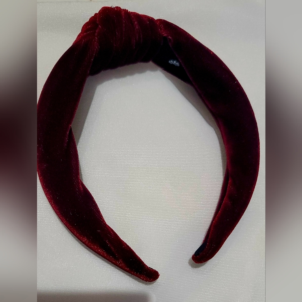 Lele Sardoughi velvet dark cherry wine color knot headband